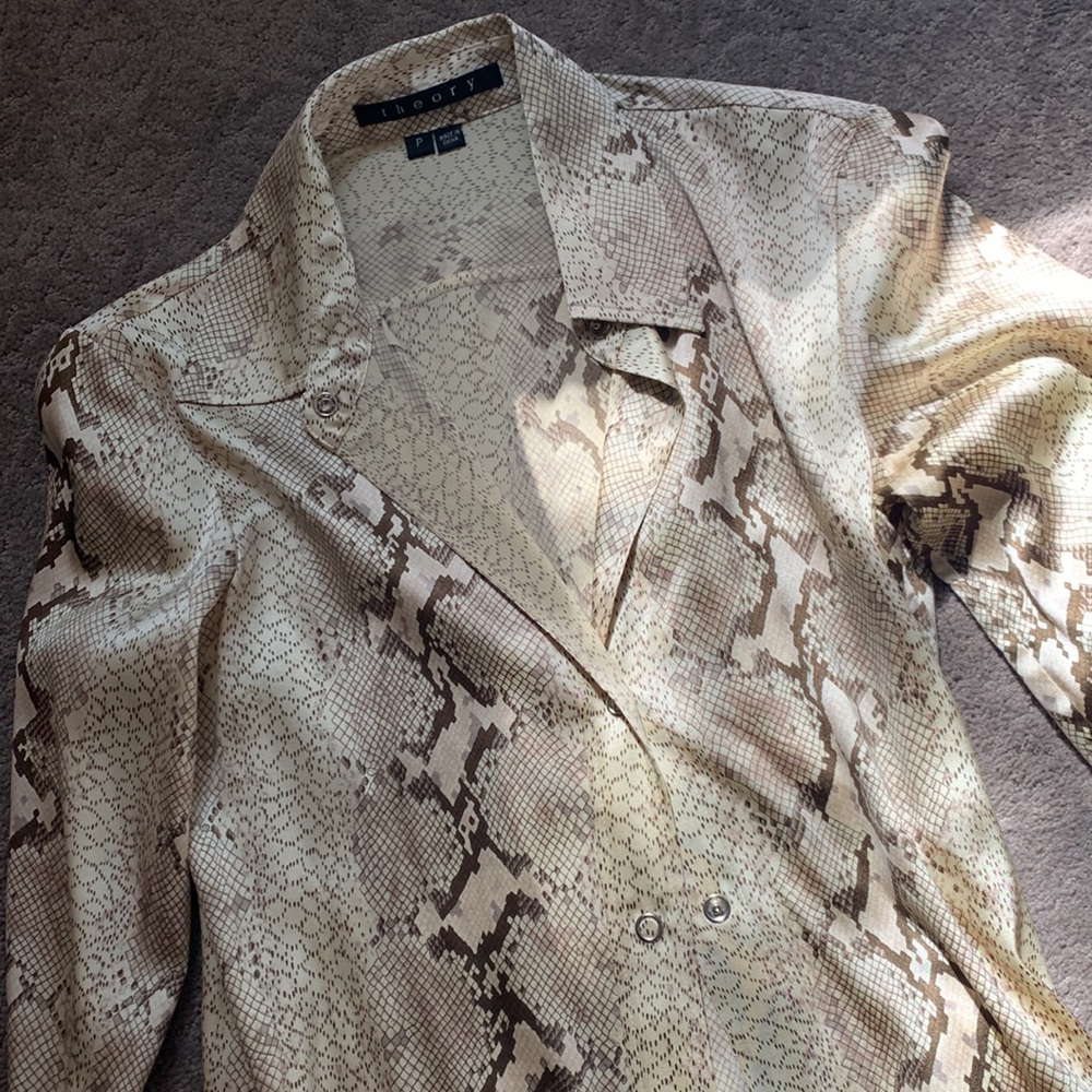 Theory Petite Silk Python Button Down - image 2